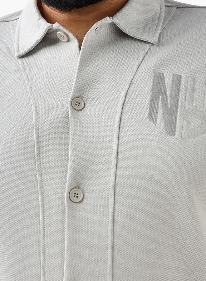 Maxim Men Regular Fit Collared Embroidered Short Sleeve Shirt - Image 4